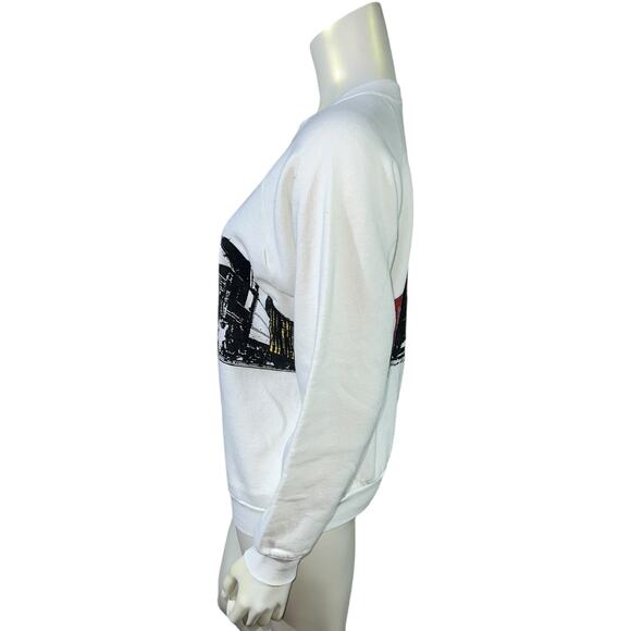 Vintage Train Locomotive Graphic Sweatshirt Railroad Enthusiast White Pullover - Picture 2 of 8